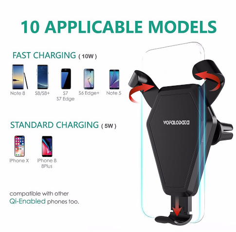 Fast charge wireless charging stand for iphone x 8 samsung g